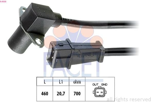 Sensor, crankshaft pulse Made in Italy - OE Equivalent 9.0030