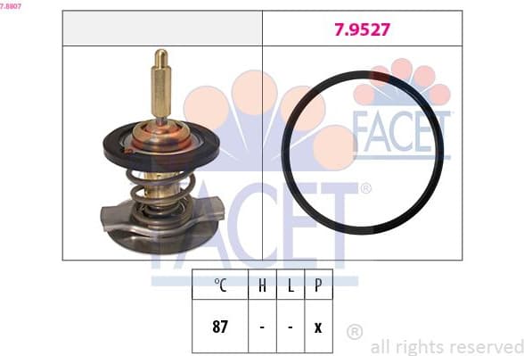 Thermostat, coolant Made in Italy - OE Equivalent 7.8807