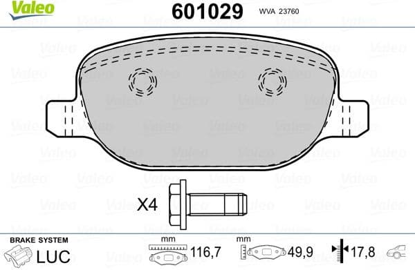 Brake Pad Set, disc brake 601029