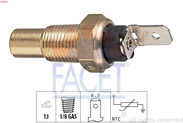 Sensor, coolant temperature Made in Italy - OE Equivalent 7.3079