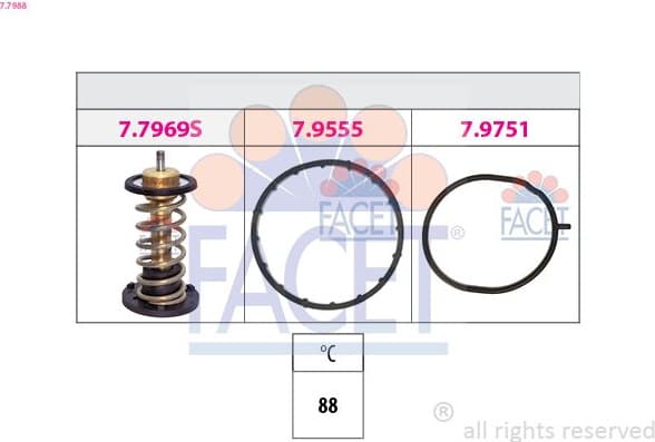 Thermostat, coolant Made in Italy - OE Equivalent 7.7988