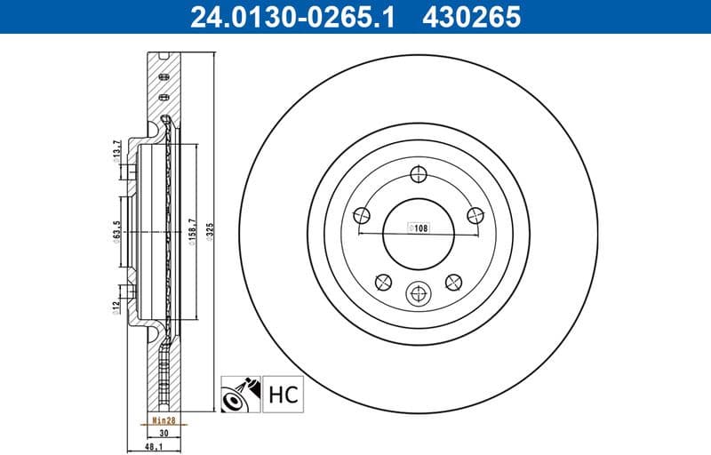 Brake Disc 24.0130-0265.1