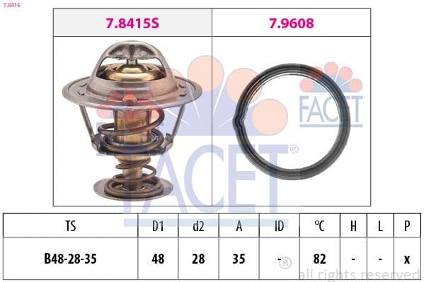 Thermostat, coolant Made in Italy - OE Equivalent 7.8415