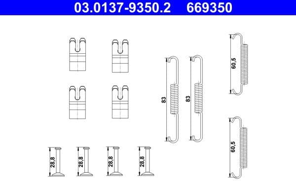 Accessory Kit, parking brake shoes 03.0137-9350.2