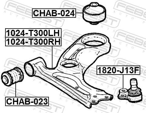 Control/Trailing Arm, wheel suspension 1024-T300LH - image 2