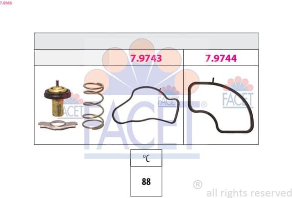 Thermostat, coolant Made in Italy - OE Equivalent 7.8986