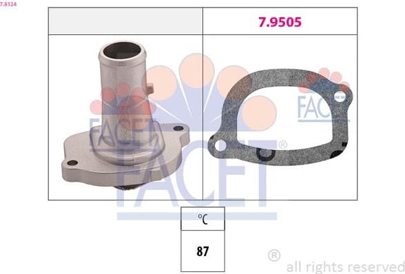 Thermostat, coolant Made in Italy - OE Equivalent 7.8124