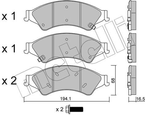 Brake Pad Set, disc brake 22-0971-0