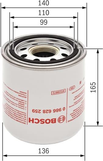 Air Dryer Cartridge, compressed-air system 0986628259 - image 2