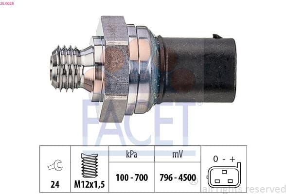 Sensor, exhaust pressure OE Equivalent 25.0028