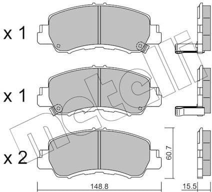 Brake Pad Set, disc brake 22-1239-0