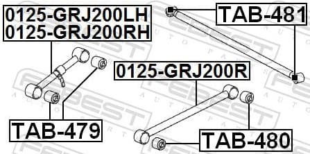 Control/Trailing Arm, wheel suspension 0125-GRJ200RH - image 2
