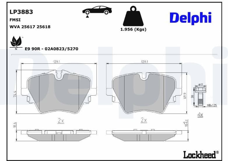 Brake Pad Set, disc brake LP3883 - image 2