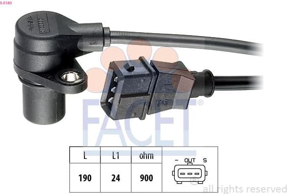 Sensor, crankshaft pulse Made in Italy - OE Equivalent 9.0180