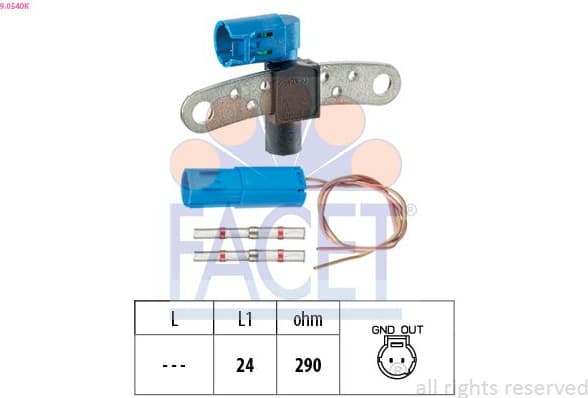 Sensor, crankshaft pulse Made in Italy - OE Equivalent 9.0540K