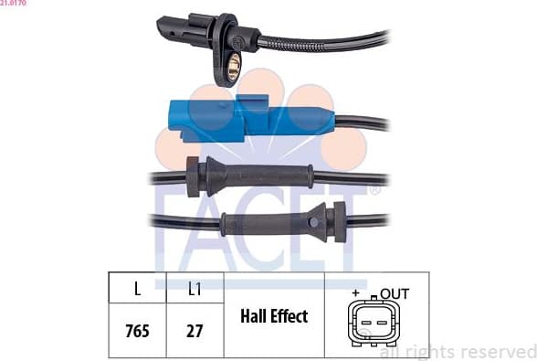 Sensor, wheel speed Made in Italy - OE Equivalent 21.0170