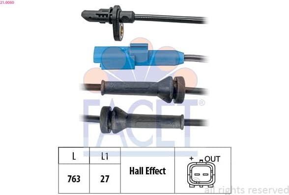 Sensor, wheel speed Made in Italy - OE Equivalent 21.0060