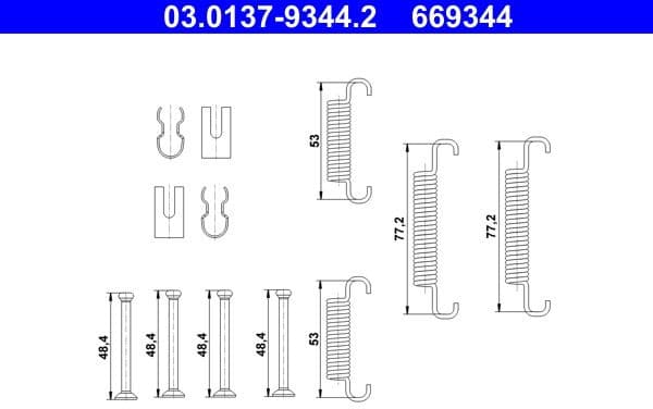 Accessory Kit, parking brake shoes 03.0137-9344.2