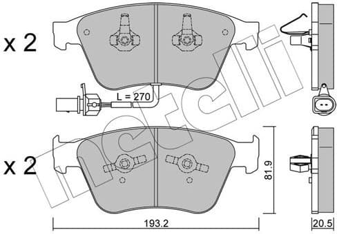 Brake Pad Set, disc brake 22-1253-0