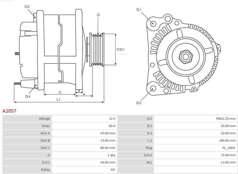 Alternator AS A2057 - image 5