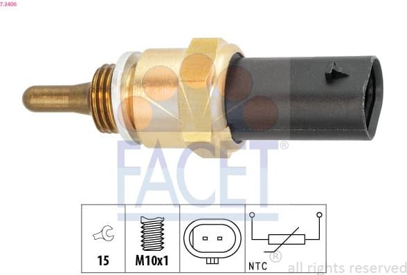Sensor, coolant temperature Made in Italy - OE Equivalent 7.3406
