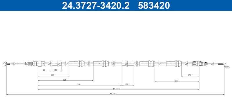 Cable Pull, parking brake 24.3727-3420.2