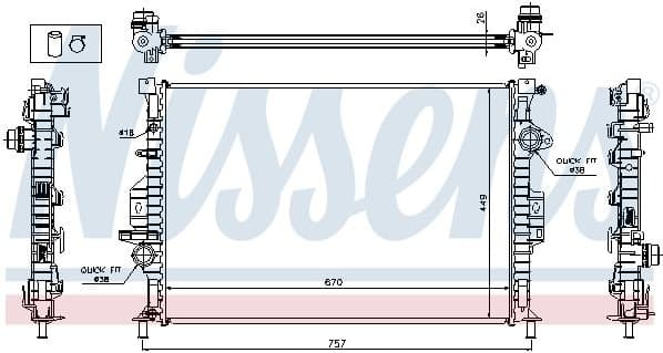 Radiator, engine cooling ** FIRST FIT ** 65615A
