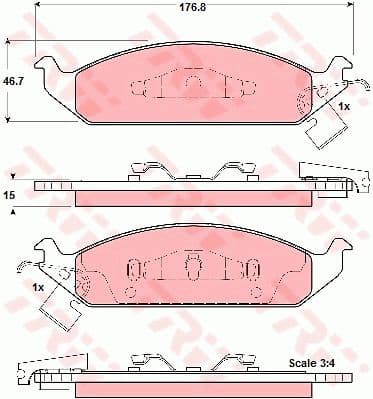 Brake Pad Set, disc brake GDB4016