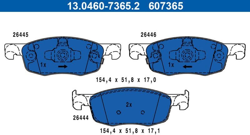 Brake Pad Set, disc brake 13.0460-7365.2
