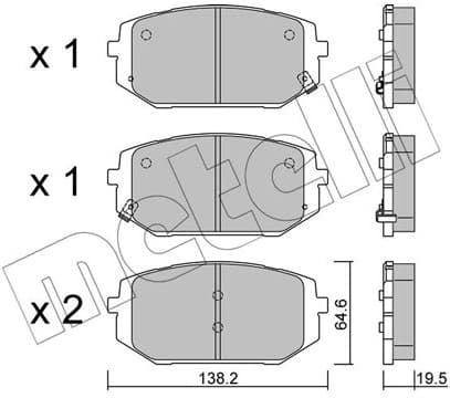 Brake Pad Set, disc brake 22-1361-0