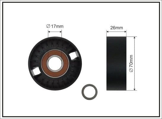 Tensioner Pulley, V-ribbed belt 500256 SC
