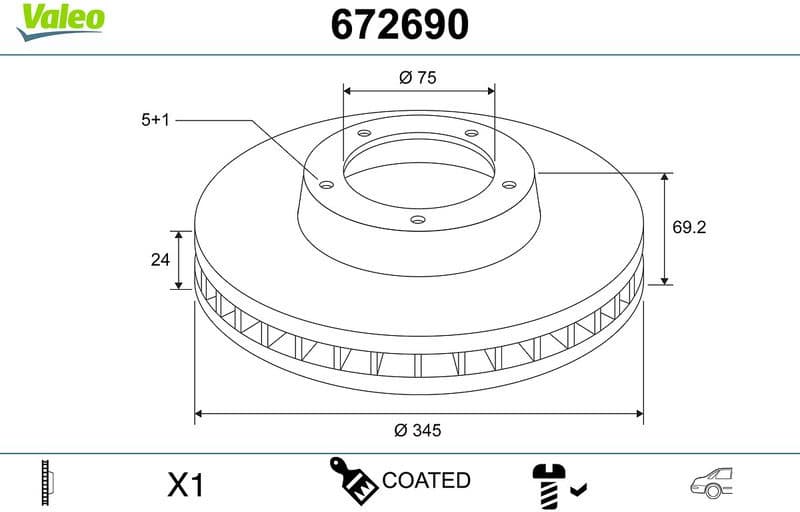 Brake Disc COATED 672690