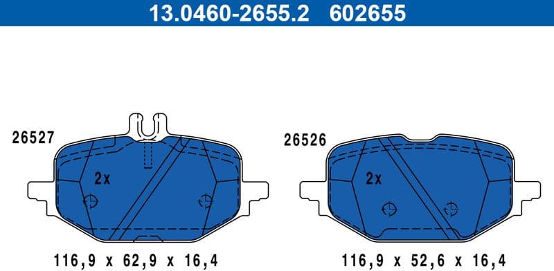 Brake Pad Set, disc brake 13.0460-2655.2