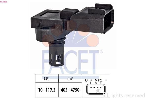 Air Pressure Sensor, altitude adaption Made in Italy - OE Equivalent 10.3203
