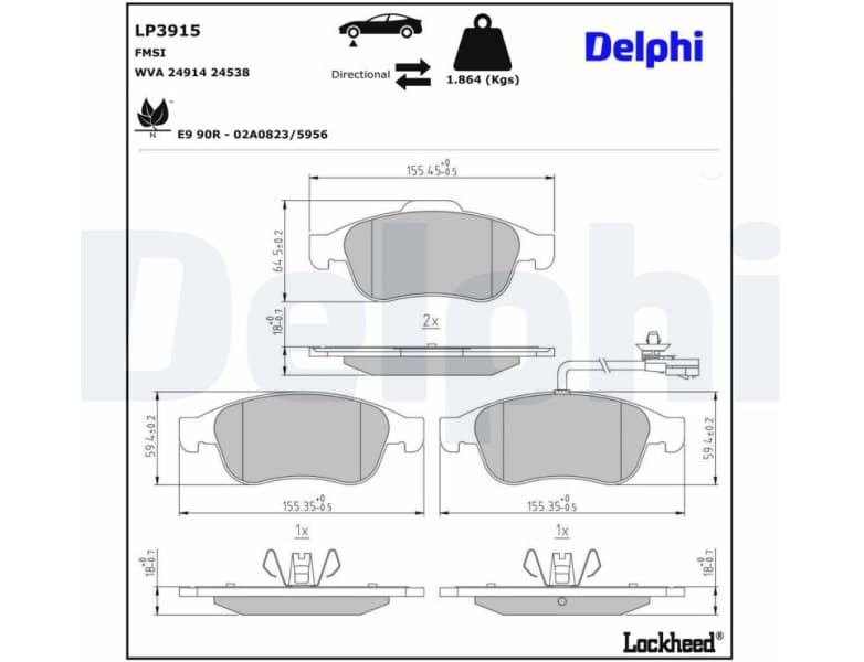 Brake Pad Set, disc brake LP3915