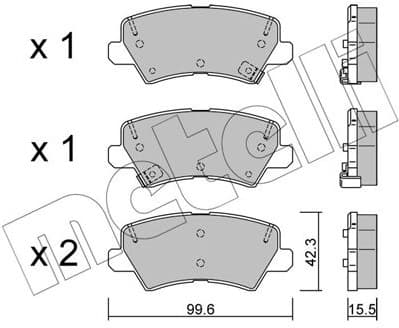 Brake Pad Set, disc brake 22-1166-0