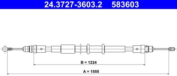 Cable Pull, parking brake 24.3727-3603.2