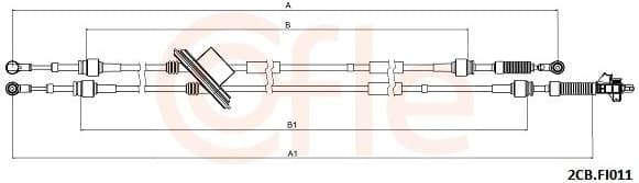 Cable Pull, manual transmission 92.2CB.FI011