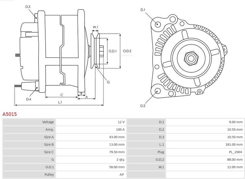 Alternator AS A5015 - image 6
