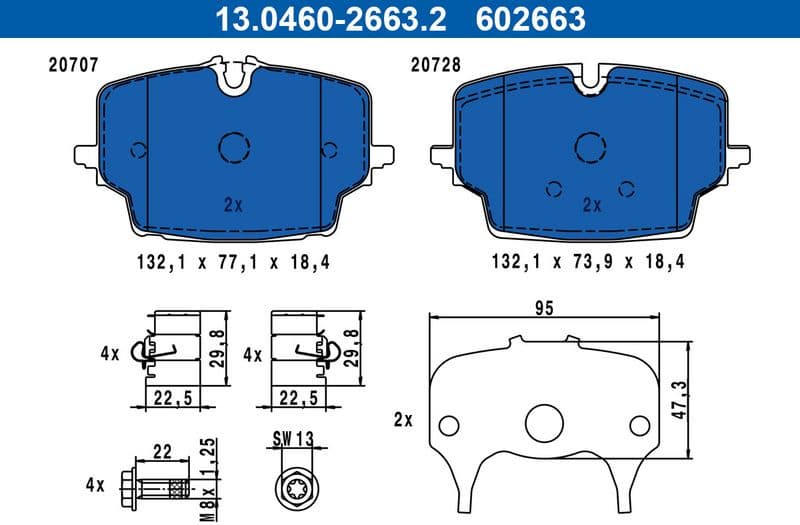Brake Pad Set, disc brake 13.0460-2663.2