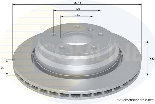 Brake disc, 1pcs REAR ADC1733V - image 2