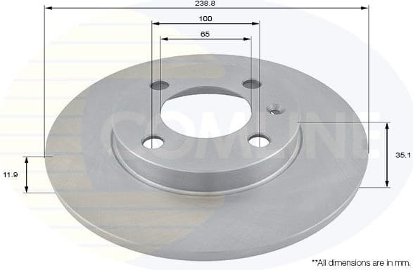 Brake disc, 1pcs FRONT ADC1402