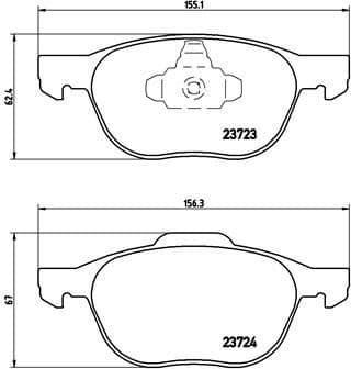 Brake pads front, Top Quality P24061