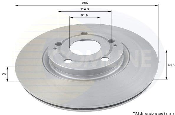 Brake disc, 1pcs FRONT ADC01134V - image 2