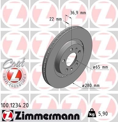 Brake Disc COAT Z 100.1234.20