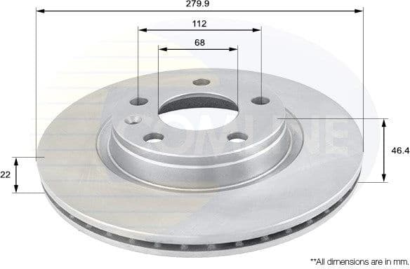 Brake disc, 1pcs FRONT ADC1412V - image 3
