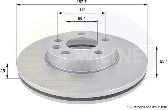 Brake disc, 1pcs FRONT ADC1418V - image 2