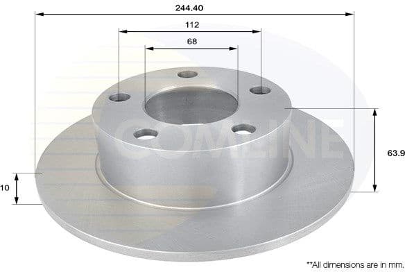 Brake disc, 1pcs REAR ADC1427