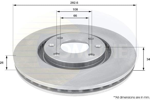 Brake disc, 1pcs FRONT ADC1519V - image 2