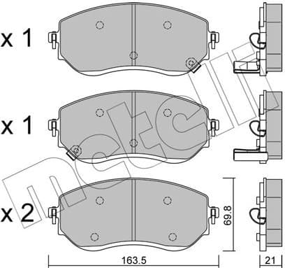 Brake Pad Set, disc brake 22-1191-0